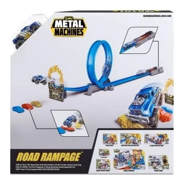 Zuru Metal Machines S1 Kızgın Yol Oyun Seti 360° Loop, Güçlü Fırlatıcı Ve 3 Adet Parçalanabilir Araç İçeren Aksiyon Pist Seti - Görsel 3