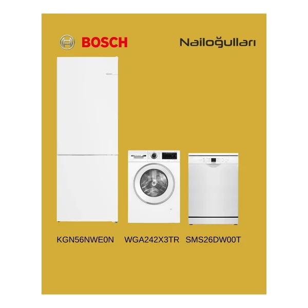 Bosch 3'lü Çeyiz Seti Kgn56nwd0n Wga242x3tr Sms26dw00t - Görsel 5