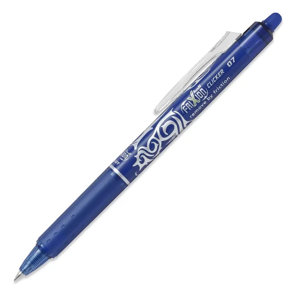 Pilot Frixion Clicker - Geri Çekilebilir Silinebilir Jel Mürekkep Kalemleri - Mavi Mürekkep - Orta 0,7 mm Uç - Blister 2'li Paket + 6 Bonus Yedek - Görsel 2