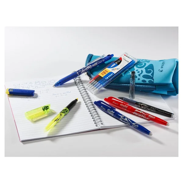 Pilot Frixion Clicker - Geri Çekilebilir Silinebilir Jel Mürekkep Kalemleri - Mavi Mürekkep - Orta 0,7 mm Uç - Blister 2'li Paket + 6 Bonus Yedek - Görsel 5