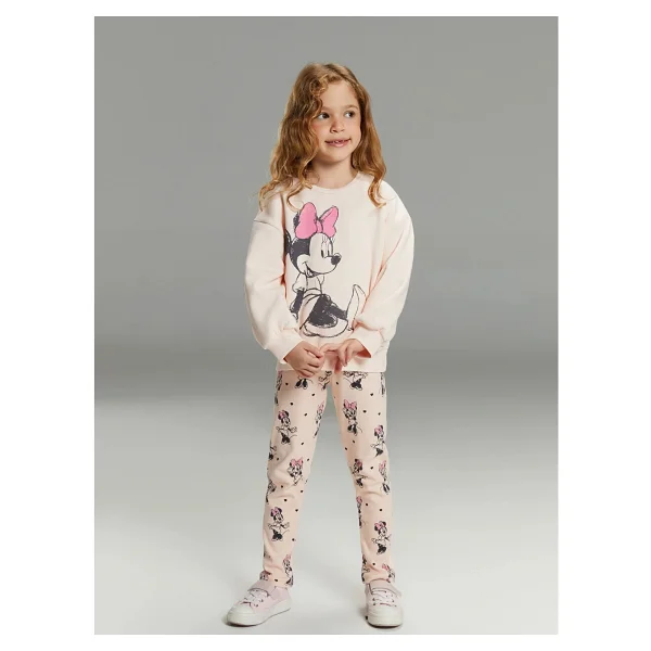Lc Waikiki Yeni Sezon Minnie Mouse Baskılı Kız Çocuk Tayt - 1 - 2 Yaş - Ekru - Görsel 5