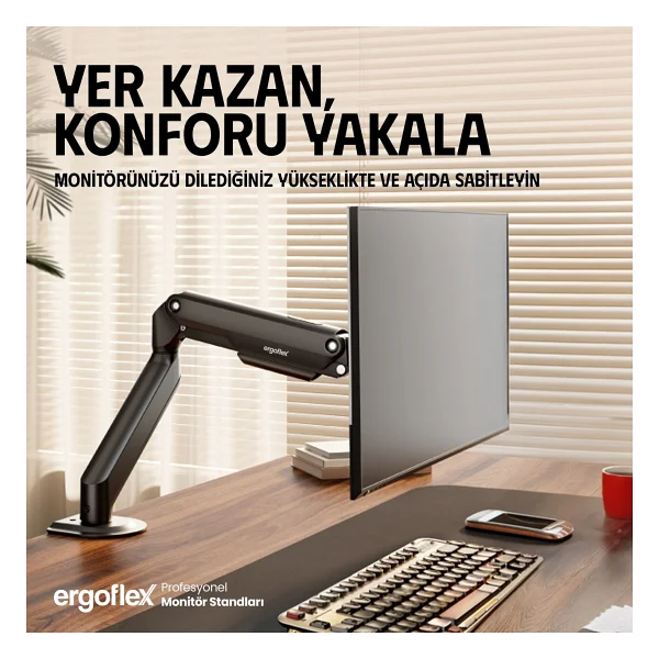 Ergoflex Ef X8 Amortisörlü 17-32inch Monitör Kolu 2-9 Kg Monitör Standı 2026 Versiyon - Görsel 8
