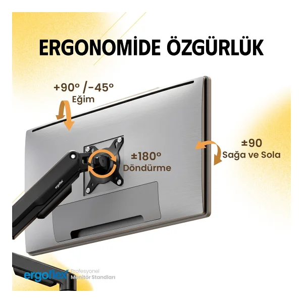 Ergoflex Ef X10 Siyah 22-40inch Amortisörlü 12 Kg Monitör Standı - Görsel 9