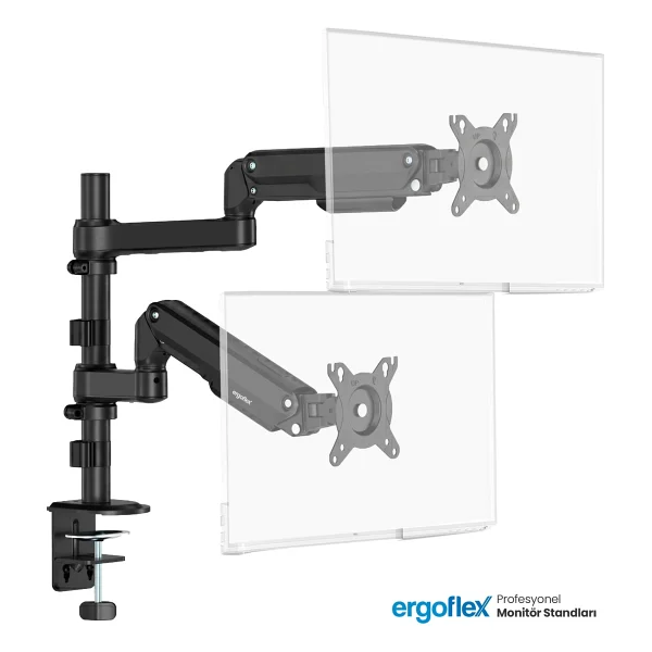 Ergoflex Ergoflex S16 Çift Kol 22-35inch Amortisörlü 2-9 Kg Monitör Standı 2026 Versiyon Gri - Görsel 6