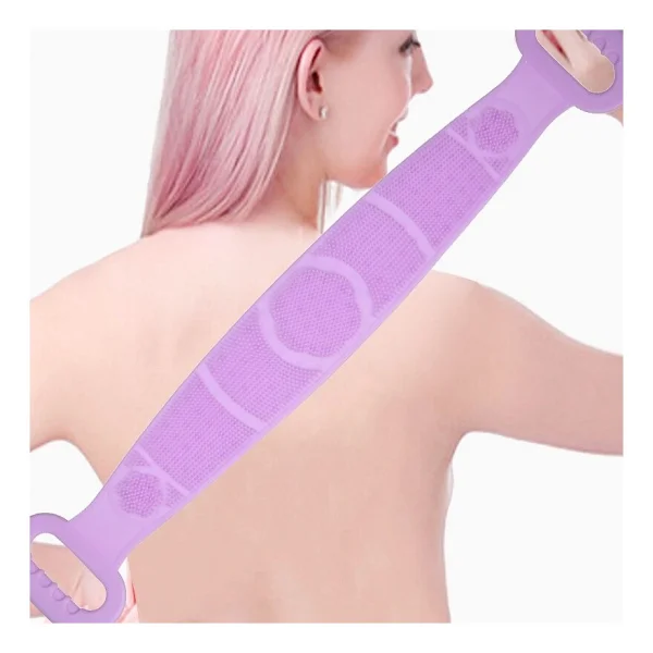 70 Cm Çift Taraflı Sırt Kesesi -Silikon Duş Kesesi - Peeling Banyo Kesesi - Görsel 3