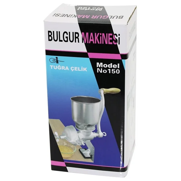Tuğra Çelik Bulgur Tahil Öğütme Makinesi Kollu Öğütücü Mengeneli - Görsel 4