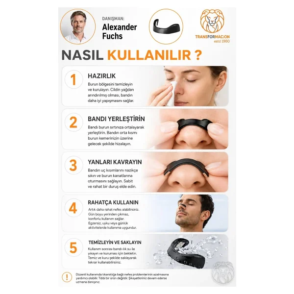 Transformacion Mıknatıslı Horlama Önleyici Burun Bandı Seti - Manyetik Sporcu Nefes Açıcı Aparat 4 Farklı Boyut 30 Günlük Uyku Ve Performans Destek Kiti (60 Adet Yapışkan Bant) 722149 - 30 Gunluk - Görsel 4