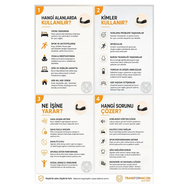 Transformacion Mıknatıslı Horlama Önleyici Burun Bandı Seti - Manyetik Sporcu Nefes Açıcı Aparat 4 Farklı Boyut 30 Günlük Uyku Ve Performans Destek Kiti (60 Adet Yapışkan Bant) 722149 - 30 Gunluk - Görsel 6