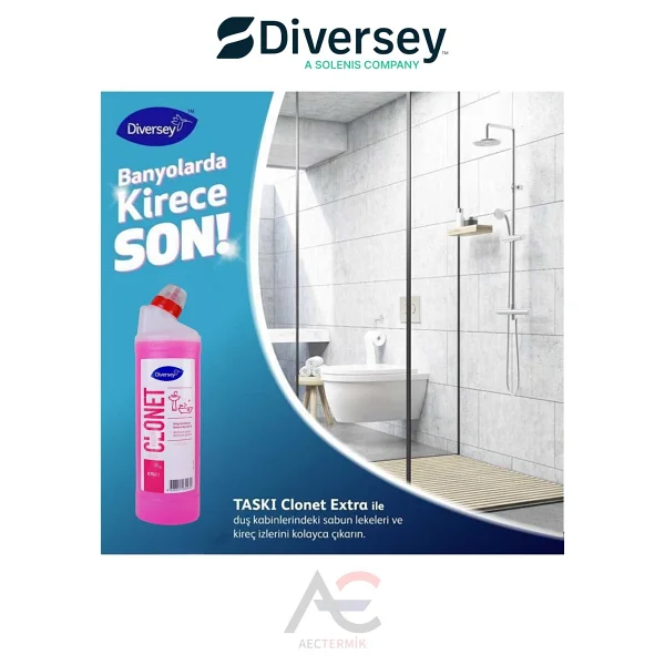 Diversey Clonet 5'li Set Temizlik Paketi 1 Mutfak Yağ Çözücü + 2 Banyo + 2 Tuvalet Temizleyici - 750 Ml - Görsel 5