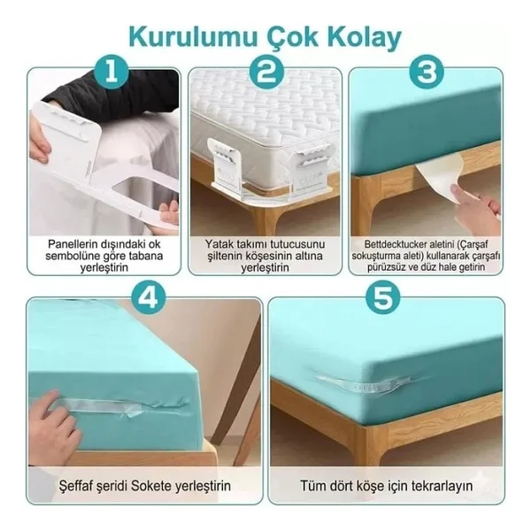 Sunup Sn-29126 Pratik 4'lü Nevresim - Çarşaf Tutucu Sabitleyici - Görsel 2