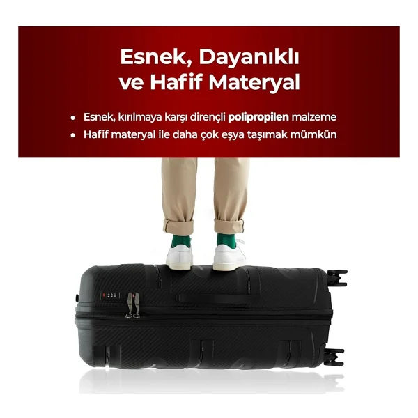 Cotpoly Artemis Polipropilen Büyük Boy Valiz - Görsel 5