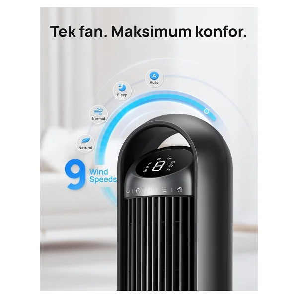 Dreo 25 Db Akıllı Sessiz Kule Tipi Fan, 8 M/S Hava Akışı, 8 Hız Kademesi, 4 Çalışma Modu, D - Çok Renkli - Görsel 4