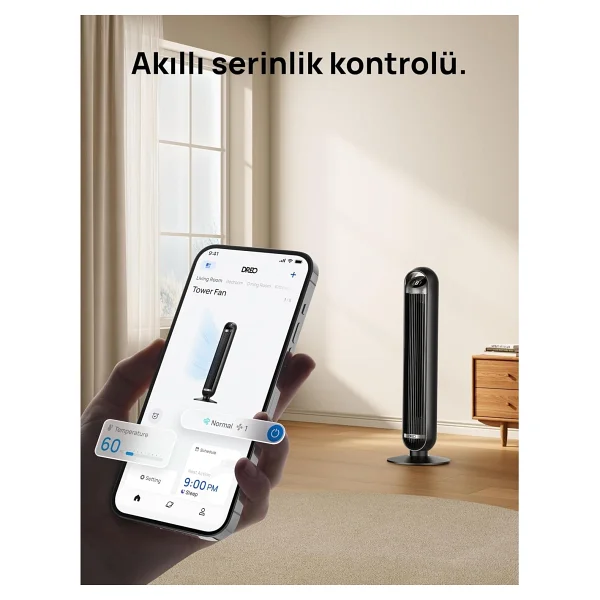 Dreo 25 Db Akıllı Sessiz Kule Tipi Fan, 8 M/S Hava Akışı, 8 Hız Kademesi, 4 Çalışma Modu, D - Çok Renkli - Görsel 5