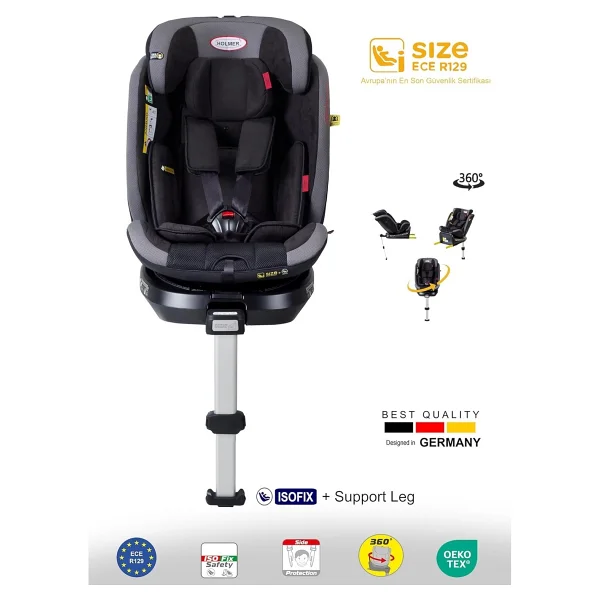 Holmer Capsula Multipro Aero 3d Legfix I-Size 40-150cm (360° Dönebilir) 0-36kg Isofix Oto Koltu - Çok Renkli - Görsel 4
