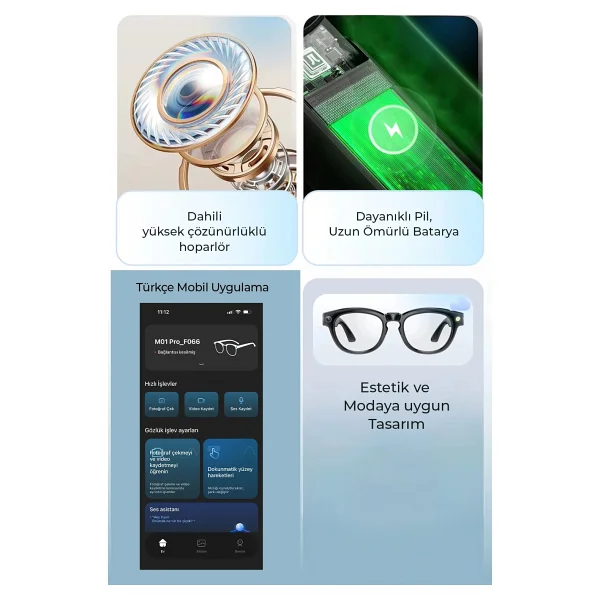 Eco Lounge Pro Max Akıllı Gözlük Kameralı Yapay zeka,Müzik dinleme,telefon ile konuşma bluetooth - Görsel 3