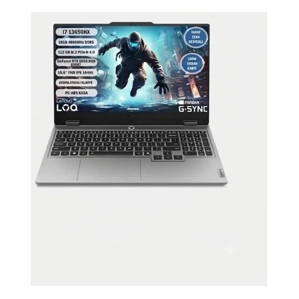 Lenovo Loq 15ırx10 83je00jptr İ7-13650hx 16 GB 512 GB SSD Rtx5050 15.6" Full HD Gaming Laptop - Görsel 5