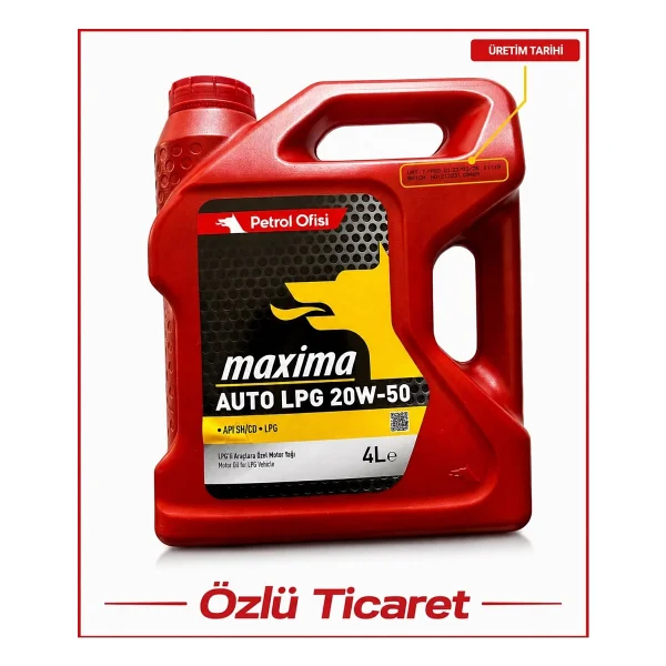 Petrol Ofisi Maxima Auto Lpg 20w-50 4 Lt Motor Yağı - 2026 - Görsel 2