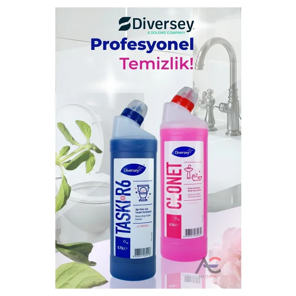 Diversey Taski Clonet Kireç Çözücü 750 Ml + Taski R6 Wc Tuvalet Temizlik 750 Ml - Görsel 7