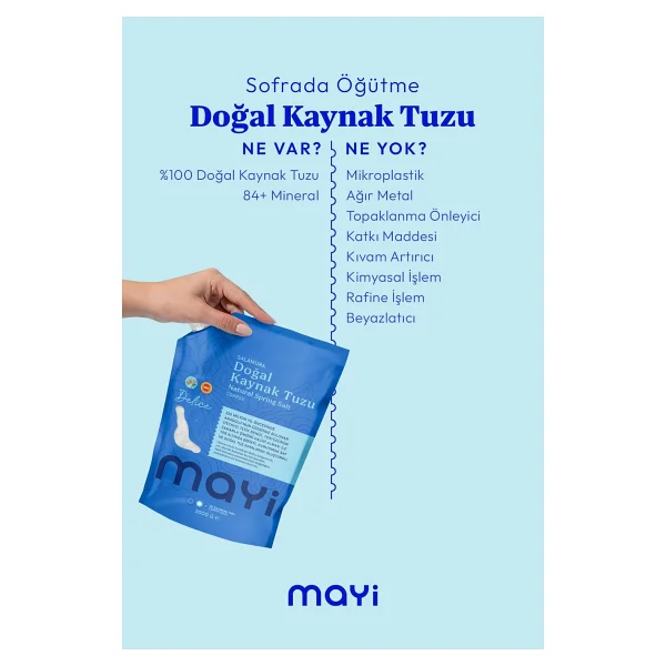 Mayi Tuz Sofrada Öğütme Doğal Salamura Tuzu 2 Kg - Görsel 3