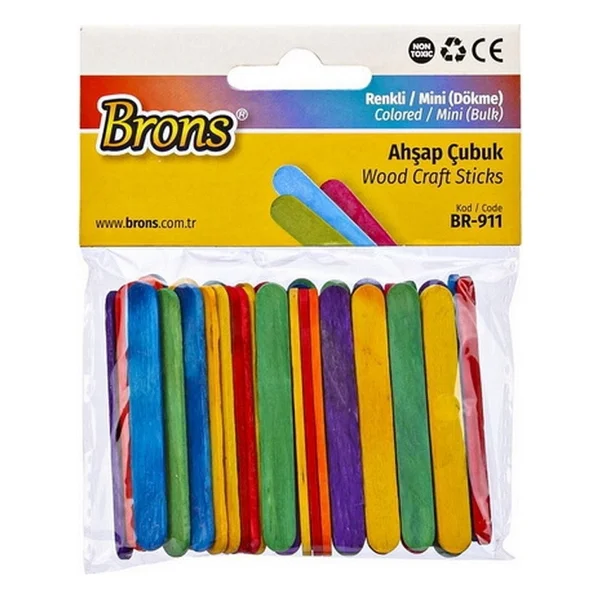 Brons Ahşap Çubuk Renkli Mini Ahşap Çubuk - Görsel 2
