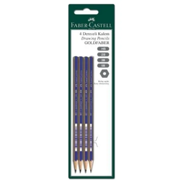 Faber Castell Goldfaber Dereceli Kurşun Kalem Seti (Hb, 2b, 3b, 5b),Profesyonel Çizim Ve Yazım - Görsel 2