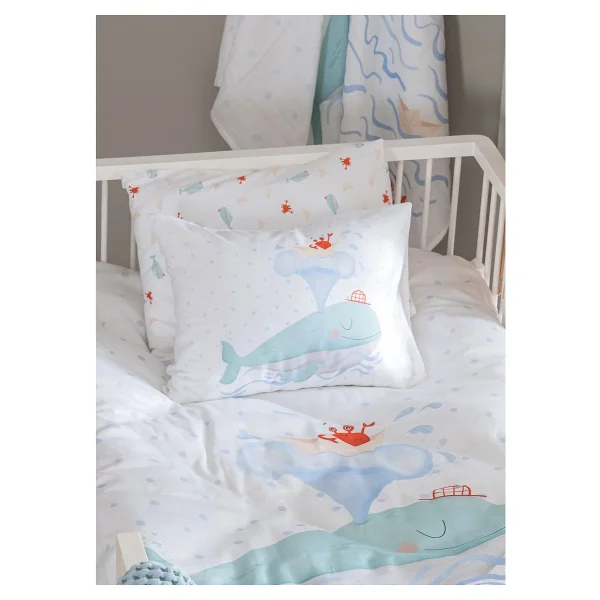Casadora Baby Boubou %100 Organik Pamuk Saten Bebek Çocuk Nevresim Takımı 100 X 150 Cm - Mavi - Görsel 3