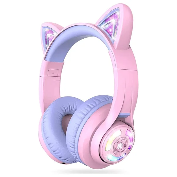 İclever Cat Ear Bth13 Mor Kulak Üstü Çocuk Bluetooth Kulaklık - Görsel 6