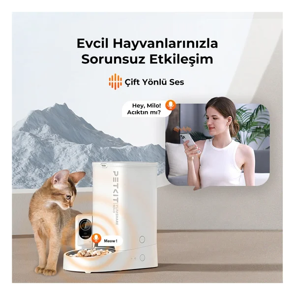 Petkit Yumshare Kameralı Çift Hazneli Akıllı Mama Kabı 2 Resmi Distribütör Garantili Beyaz - Görsel 8
