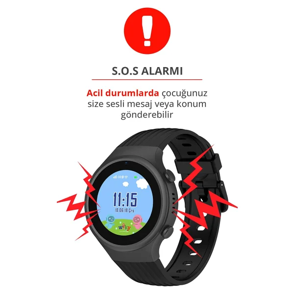 Wiky Watch 5s Siyah Akıllı Çocuk Saati - Görsel 3