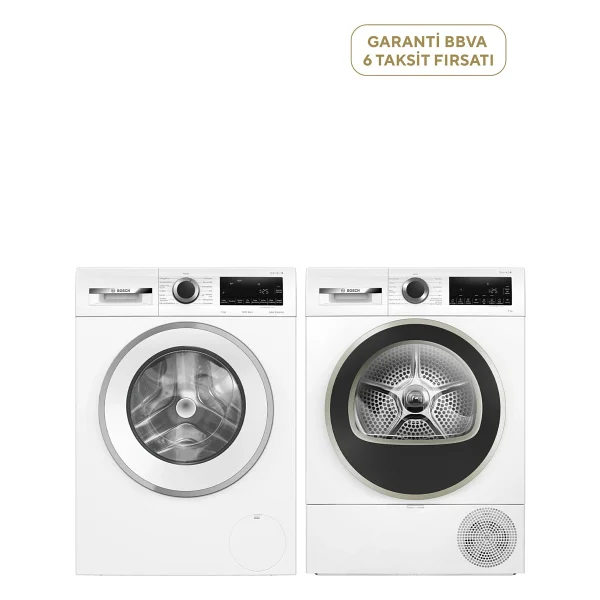 Bosch Wga242x3tr Serie 4 Çamaşır Makinesi 9 Kg + Wqa24201tr Kurutma Makinesi 9 Kg - Beyaz - Görsel 4