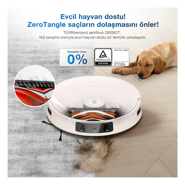 Ecovacs Deebot T30 Pro Omni Bej Çöp İstasyonlu Akıllı Robot Süpürge - Görsel 4