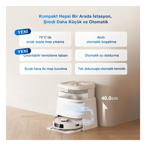 Ecovacs Deebot T30 Pro Omni Bej Çöp İstasyonlu Akıllı Robot Süpürge - Görsel 5