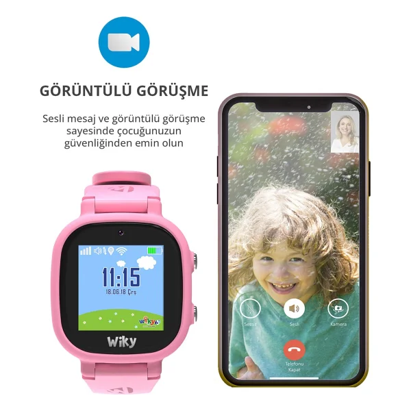 Wiky Watch 5e Pembe Akıllı Çocuk Saati - Görsel 4