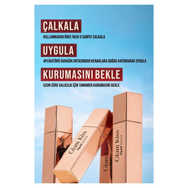 Flormar Glam Kiss Yüksek Pigmentli & Nemlendirici Parlak Bitişli 008 Scarlet Heat Likit Ruj - Görsel 2