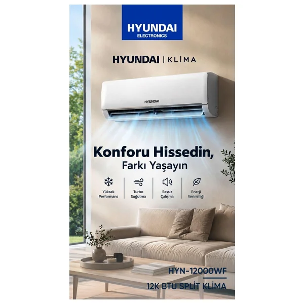 Hyundai Hyn-12000wf 12000 Btu Inverter Duvar Tipi Klima - Görsel 3