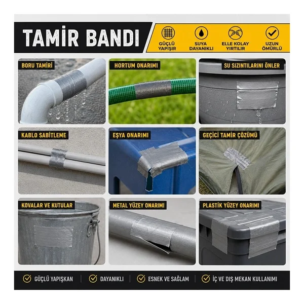 Sgs Tamir Bandı Gri 48mmx10mt - Görsel 2