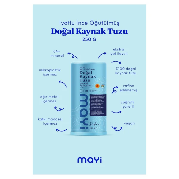 Mayi Tuz İyotlu İnce Kaynak Tuzu 250 Gr - Görsel 2
