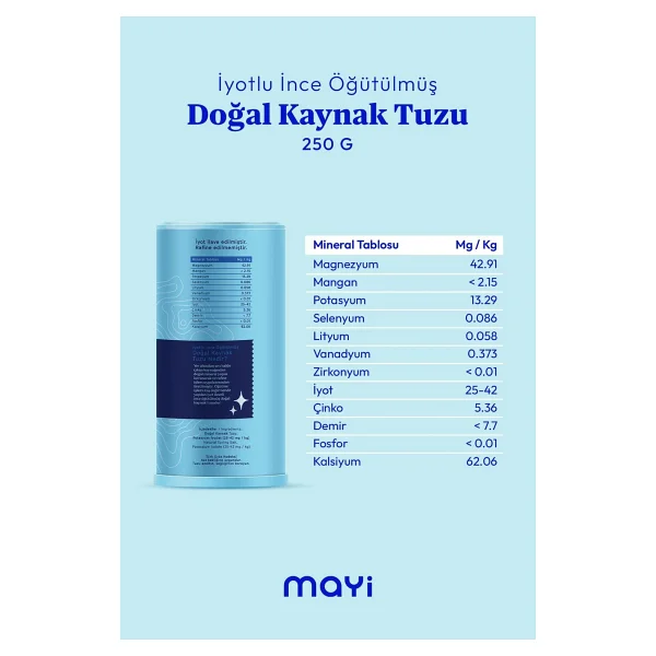Mayi Tuz İyotlu İnce Kaynak Tuzu 250 Gr - Görsel 3