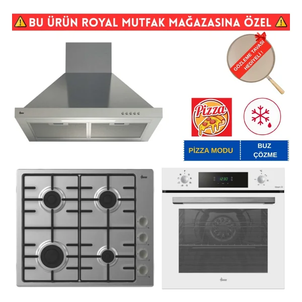 Hoover Rıvera İnox-Beyaz Ankastre Set (Ho3158w+ Hhw6lmx/Tk Emaye + Hch6mxtk) - Görsel 7