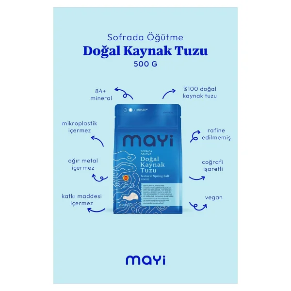 Mayi Tuz Sofrada Öğütme Doğal Kaynak Tuzu 500 Gr - Görsel 2