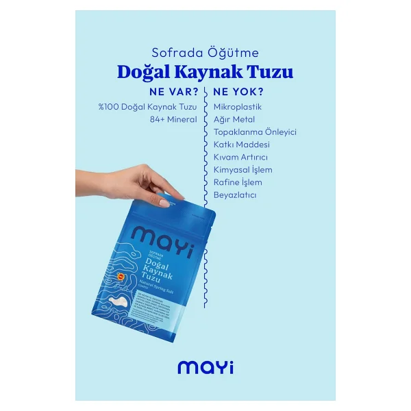 Mayi Tuz Sofrada Öğütme Doğal Kaynak Tuzu 500 Gr - Görsel 3