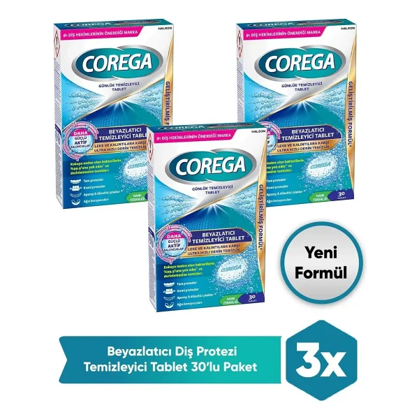 Corega Beyazlatıcı Temizleyici Tablet 90'lı Paket Diş Hekimlerinin Önerdiği Ürün - Görsel 10