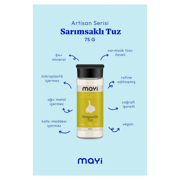 Mayi Tuz Sarımsaklı Tuz 90 Gr - Görsel 2