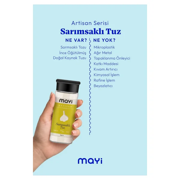 Mayi Tuz Sarımsaklı Tuz 90 Gr - Görsel 3