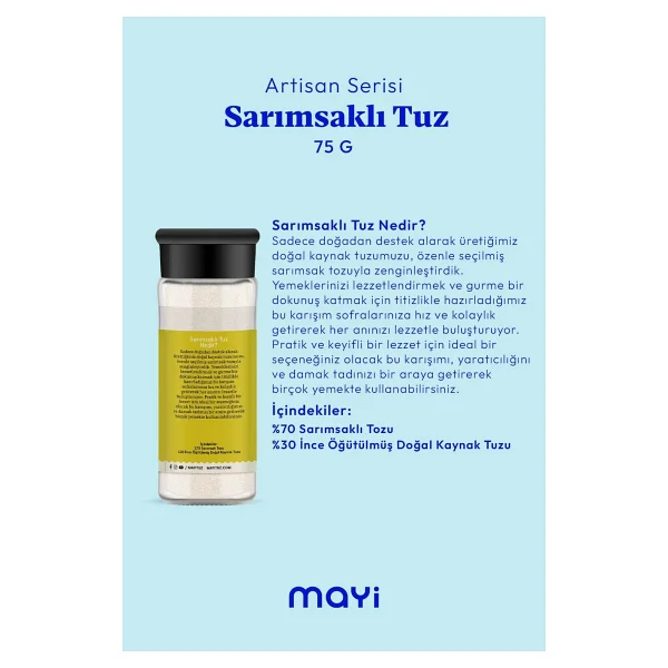 Mayi Tuz Sarımsaklı Tuz 90 Gr - Görsel 4