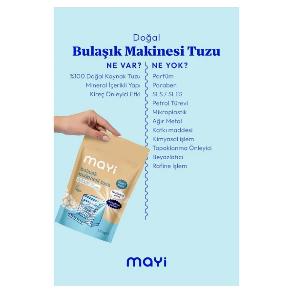 Mayi Tuz Doğal Bulaşık Makine Tuzu - Görsel 3