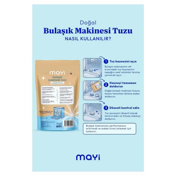 Mayi Tuz Doğal Bulaşık Makine Tuzu - Görsel 5