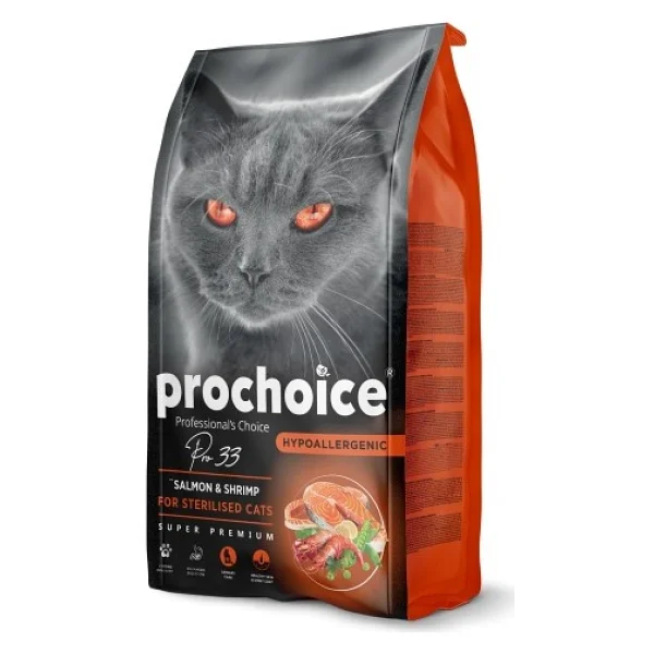 Prochoice Pro 33 Sterilised Somon Ve Karidesli 15 Kg Yetişkin Kedi Maması - Görsel 7