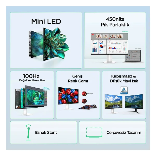 TCL 24G54 Mini 23.8" 5 ms Full HD 100 Hz Monitör - Görsel 9