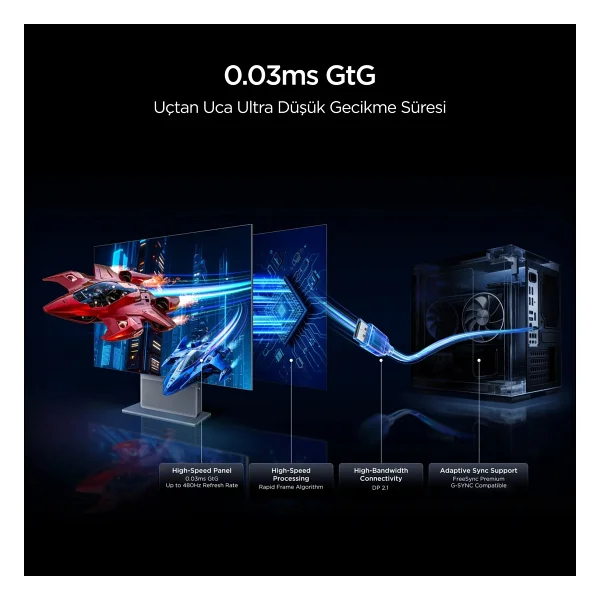 Tcl 32x3a 31.5" 0.03 Ms 4K 240 Hz - Full HD 480 Hz OLED Oyuncu Monitörü - Görsel 6
